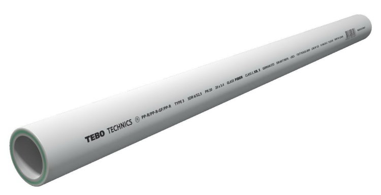 Полипропиленовая труба TEBO PN 20 (SDR 6) стекловолокно 90x15 (30010409)